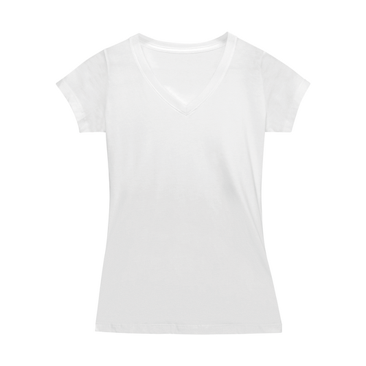 500 CAMISETA CUELLO V 150 GRM DAM BLANCO