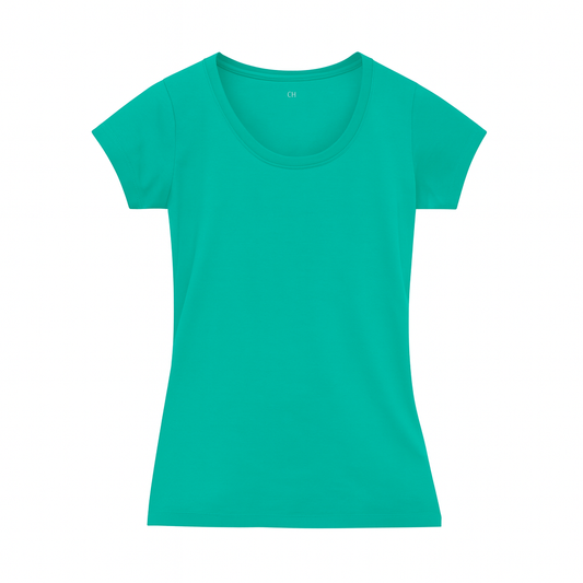 403 CAMISETA CUELLO REDONDO 150 GRM DAM TURQUEZA (GRABADO TALLA)